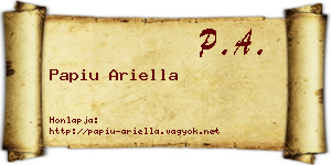 Papiu Ariella névjegykártya